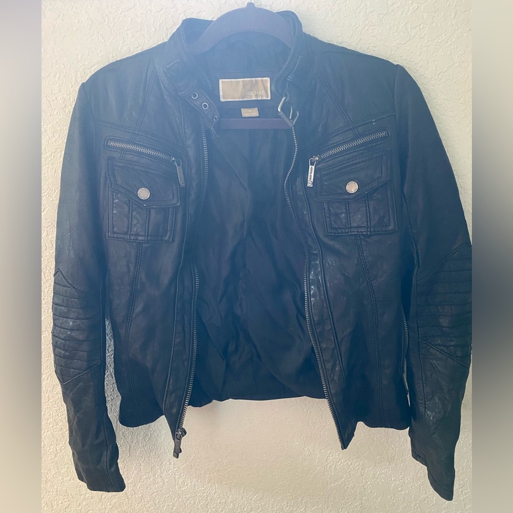 Michael Kors Leather Moto Jacket